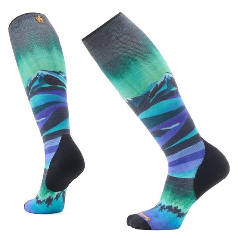 Women's Ski Targeted Cushion Compression Print OTC Socks