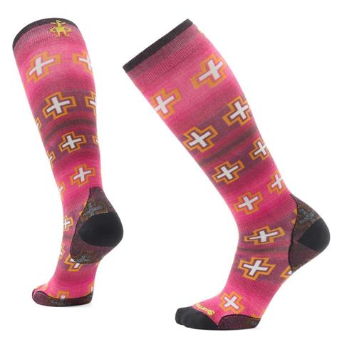 Women's Ski Zero Cushion Paths Crossed Print OTC Socks