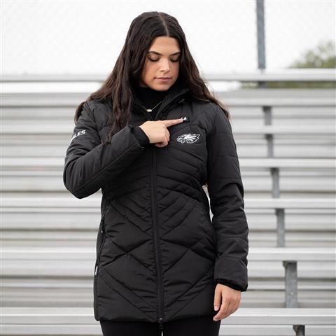 Women's Philadelphia Eagles 5V Long Puffer Battery Heated Jacket