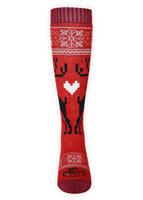 Women's Mid Volume Sock - Holiday Fever / Crimson - Hot Chillys Womens Mid Volume Sock - WinterWomen.com                                                                                                  