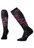 Smartwool Women's PhD Ski Medium Pattern Socks  - Black / Berry - Smartwool Womens PhD Ski Medium Pattern Socks - WinterWomen.com                                                                                       