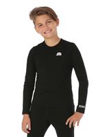 Youth Solid First Layer Long Sleeve Crewneck - Black - Zemu Girls Solid First Layer Long Sleeve Crewneck - WinterKids.com