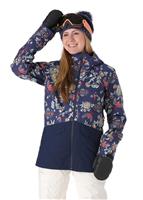 Women's Insulated Snowbelle Jacket - Village Byrd / Navy Blue - Patagonia Womens Insulated Snowbelle Jacket - WinterWomen.com