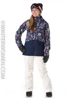 Women's Insulated Snowbelle Jacket - Village Byrd / Navy Blue - Patagonia Womens Insulated Snowbelle Jacket - WinterWomen.com