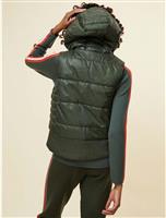 Women's Vesta Reversible Hooded Vest - Forest Stripe