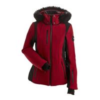 Women's Davos Faux Fur Jacket - Red / Black