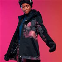 Women's Roxy Presence Parka Jacket - True Black Pansy Pansy (KVJ2)