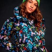 Women's Roxy X Rowley Short Puffer Jacket - True Black Multifloral (KVJ7)