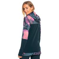 Women's Roxy Winter Valley Pullover Hoodie - True Black Pansy Pansy (KVJ2)