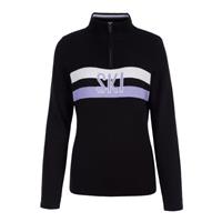 Women's  Luna Zip Sweater - Black / Winter White / Lavender