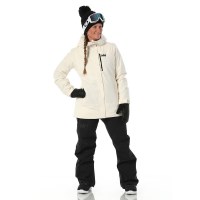 Women's Snowplay Long Insulated Ski Jacket - Snow (047)