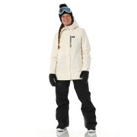 Women's Snowplay Long Insulated Ski Jacket - Snow (047)