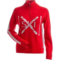 Women's Cross Country 1/4 Zip Sweater - Red