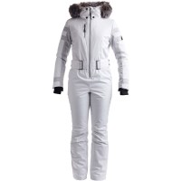 Women's Deer Valley Faux Fur One Piece Suit - White / Silver