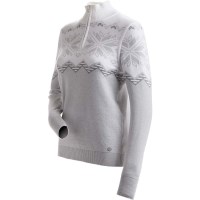 Women's Snowflake 1/4 Zip Sweater - White / Navy