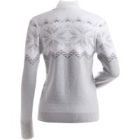 Women's Snowflake 1/4 Zip Sweater - White / Navy