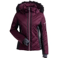 Women's St Anton Faux Fur Jacket - Plum / Black