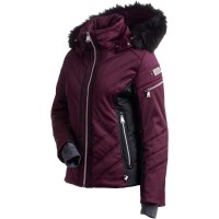 Women's St Anton Faux Fur Jacket - Plum / Black