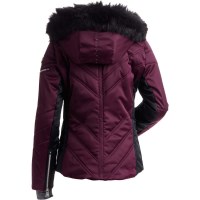 Women's St Anton Faux Fur Jacket - Plum / Black