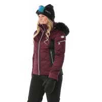 Women's St Anton Faux Fur Jacket - Plum / Black