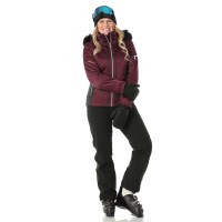 Women's St Anton Faux Fur Jacket - Plum / Black