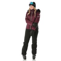 Women's St Anton Faux Fur Jacket - Plum / Black