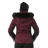 Women's St Anton Faux Fur Jacket - Plum / Black