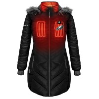 Women's Philadelphia Eagles 5V Long Puffer Battery Heated Jacket - Black