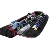 Kantaja Double Roller Ski Bag - Black / Red