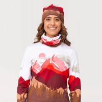 Women's Illustrated Neck Gaiter - Wind River Pecan