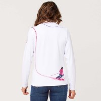 Women's Ski Lightning White Top - White