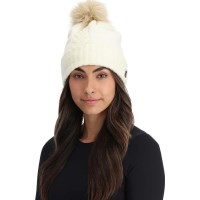 Women's Plait Pom Hat - Vanilla Latte