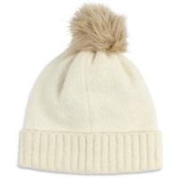 Women's Plait Pom Hat - Vanilla Latte