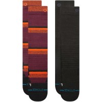 Nightride Mid Poly Snow Sock 2 Pack - Black